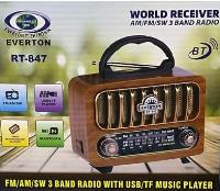 Everton Rt-847 Bluetooth /Usb/Tf/Am/Fm/Sw/Tws/Usb Şarj Nostaljik Radyo